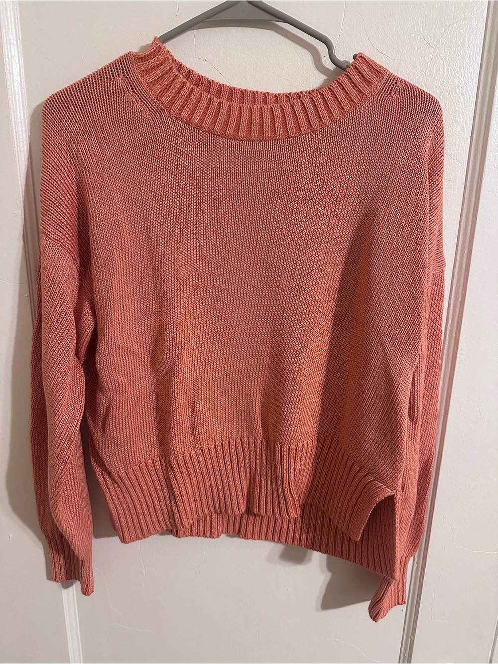 J. Crew Coral Crewneck Knit Sweater